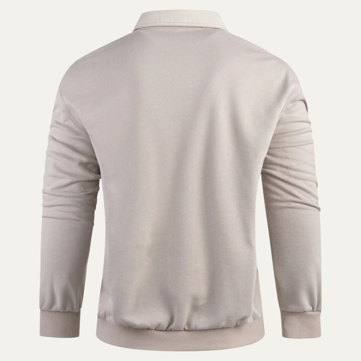 Men's Polo Sweatshirt Cotton Front Pocket