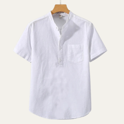 Men's Casual Summer Shirt Cotton Chest Pocket