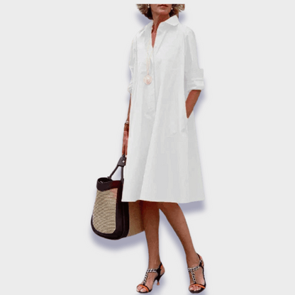 Women's Classic Collar Shirt Dress