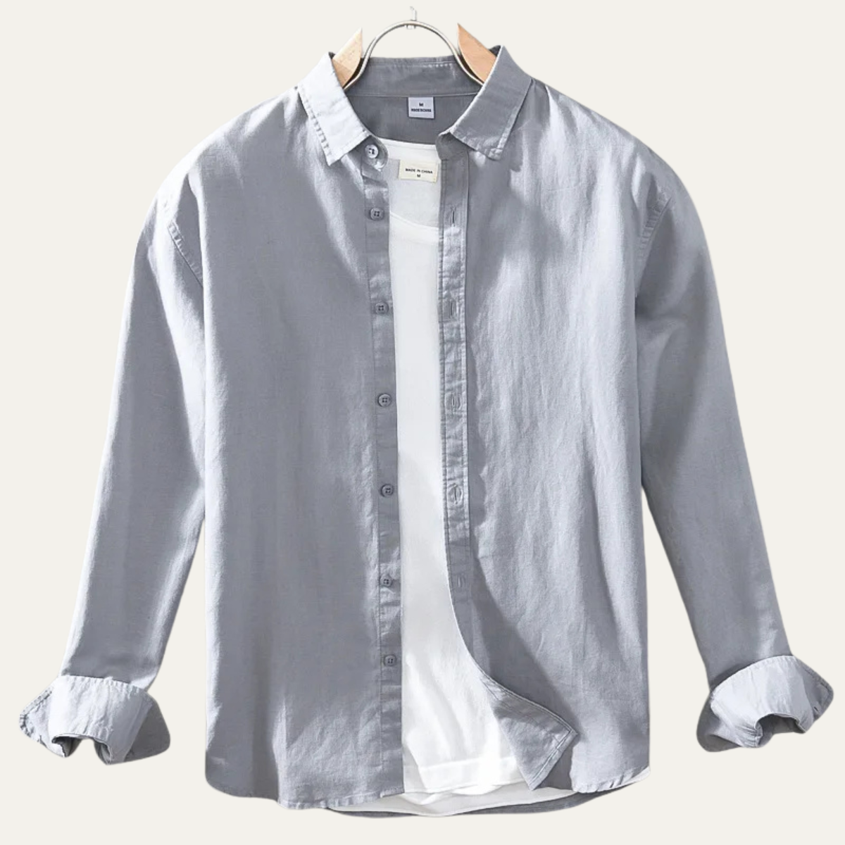 Men's Linen Cotton Button Up Shirt