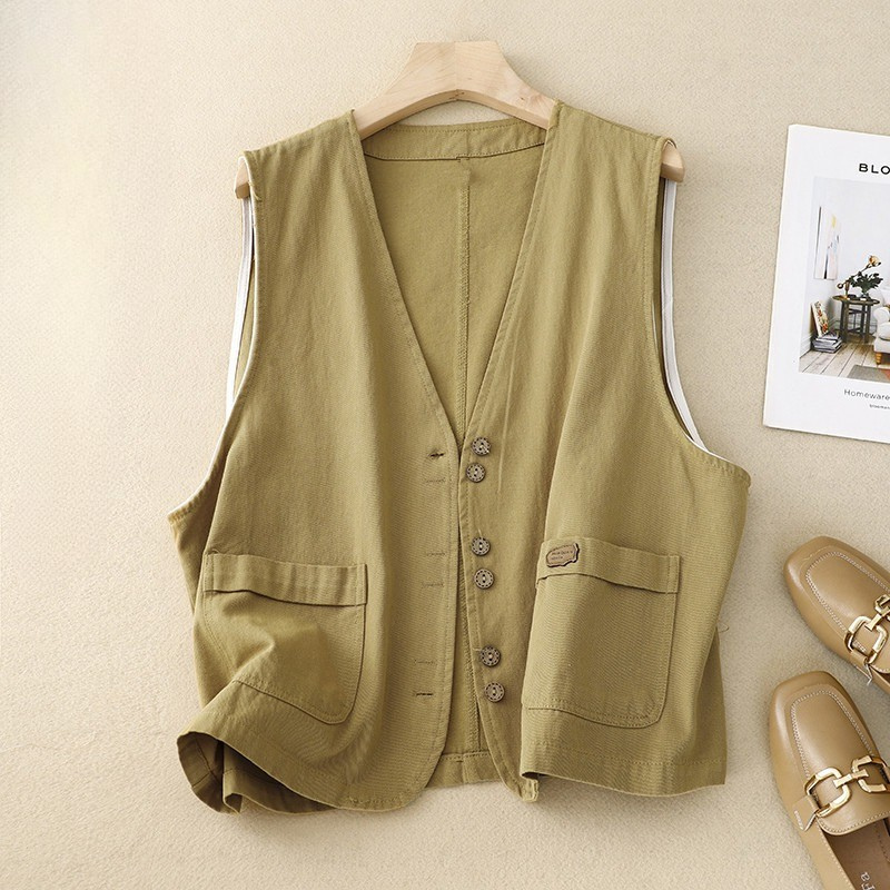 Women's Vest Button Down Patch Pockets