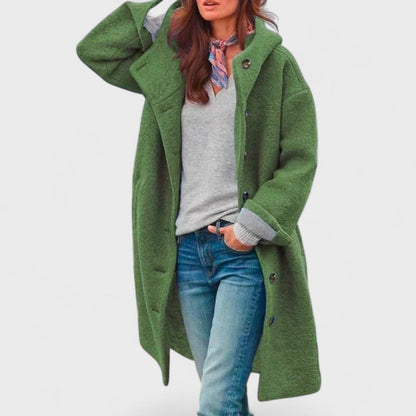 Women's Long Sleeve Coat Button Front - VibreMode
