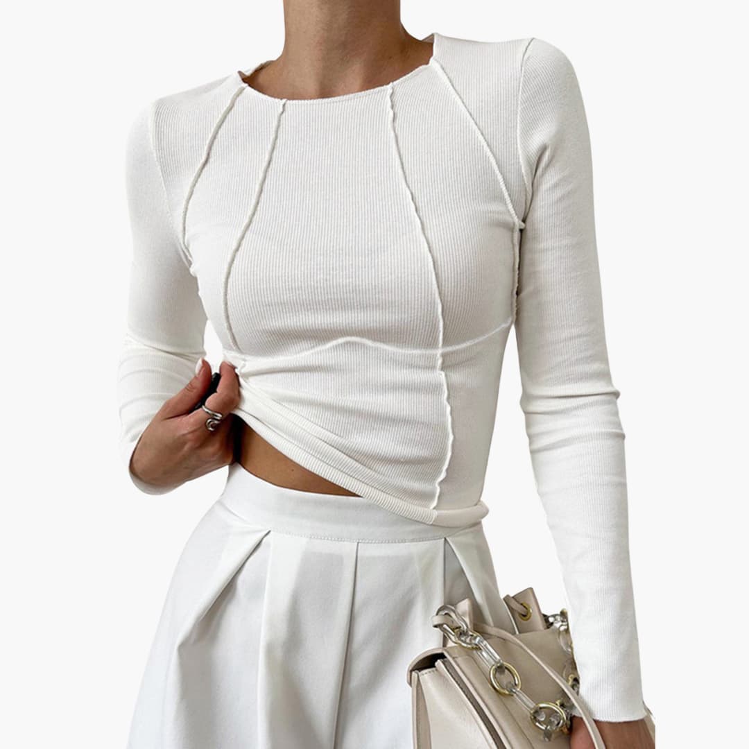 Women's Long Sleeve Blouse Seam Detail - VibreMode