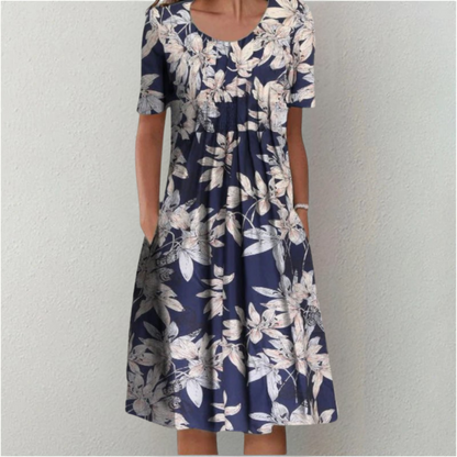 Women's Floral Pleated Dress