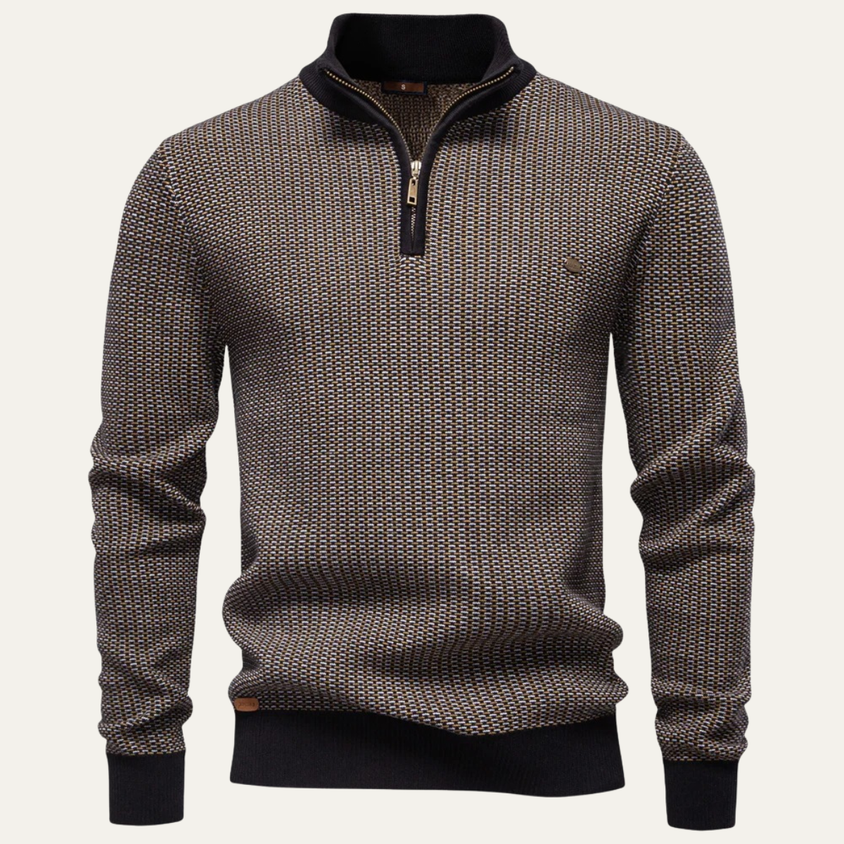 Men's Knitted Quarter Zip Sweater