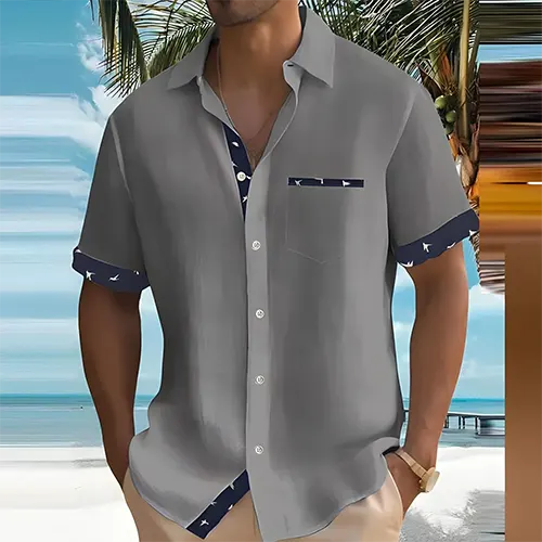 Men's Short Sleeve Shirt Breathable Fabric