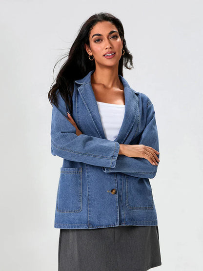 Urbanedge Classic Fit Denim Blazer