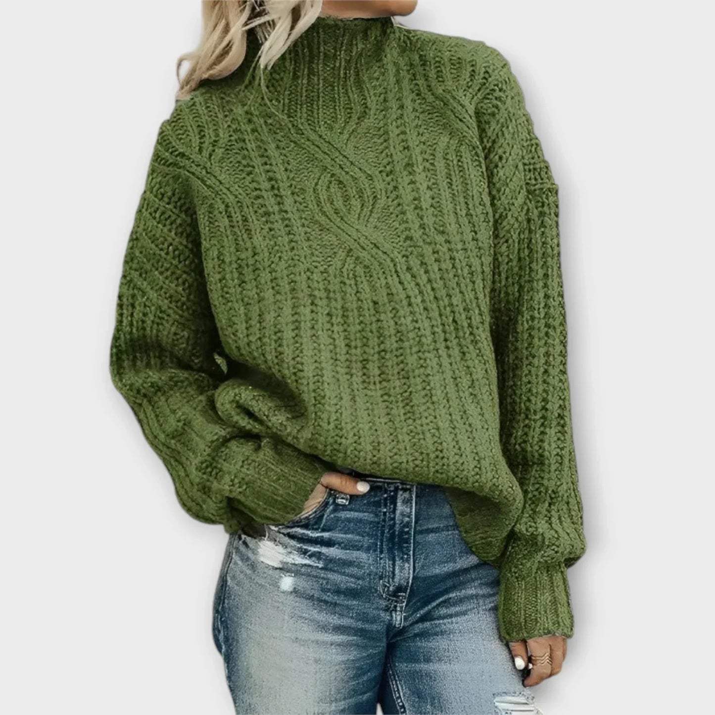 Chic High Neck Knit Sweater