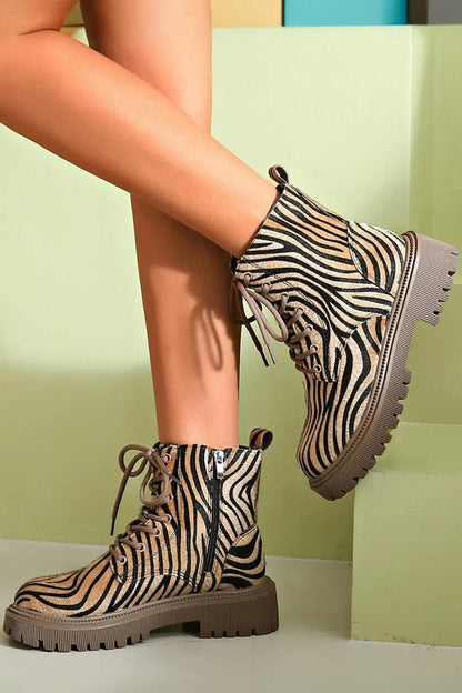 Women's Animal Print Side Zip Boots