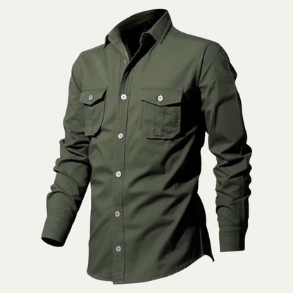 Men's Retro Button Up Shirt Solid