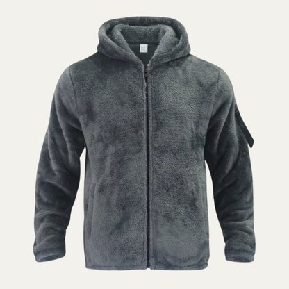 Men's Velvet Hoodie Jacket Soft Fleece Warm