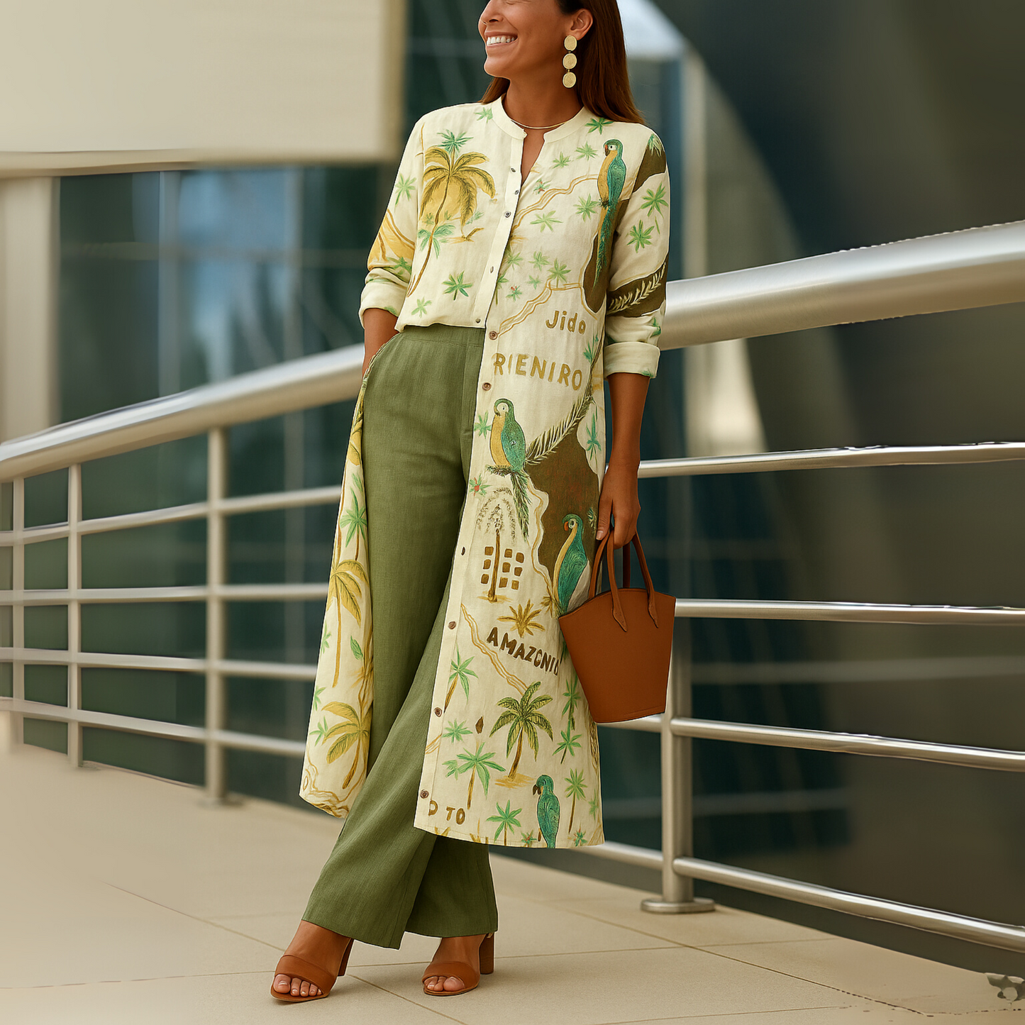 Women's Tunic And Wide Leg Pants Set