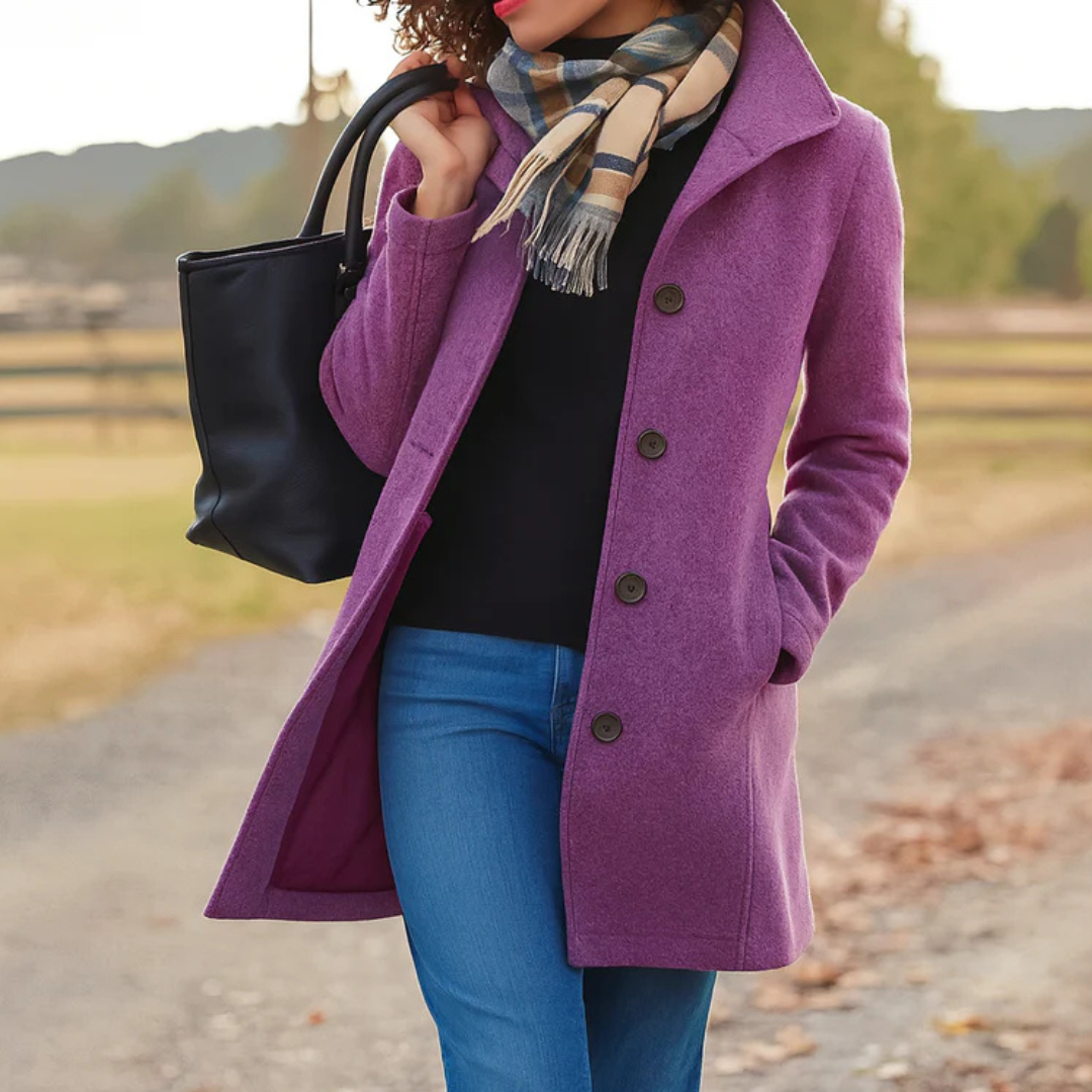 Women's Classic Winter Coat Button Front