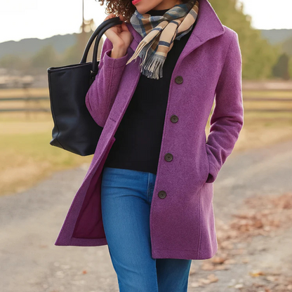Women's Classic Winter Coat Button Front