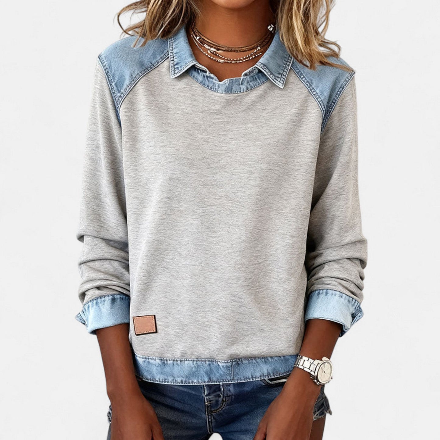 Ladies' Jeans Collar Fleece Jacket