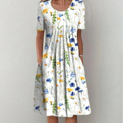 Women's Floral Pleated Dress