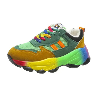 Multicolor Platform Sneakers