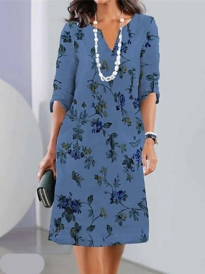 Elegant Floral Double Layer Dress