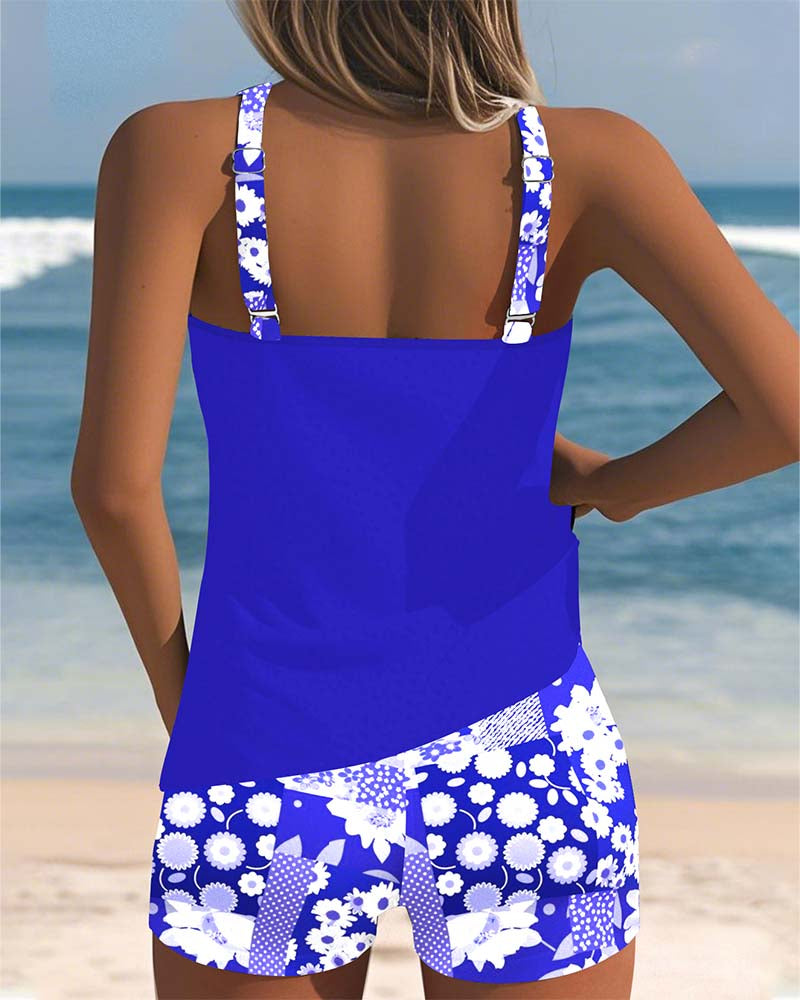 Women's Two-Piece Floral Swimsuit Comfortable Fit