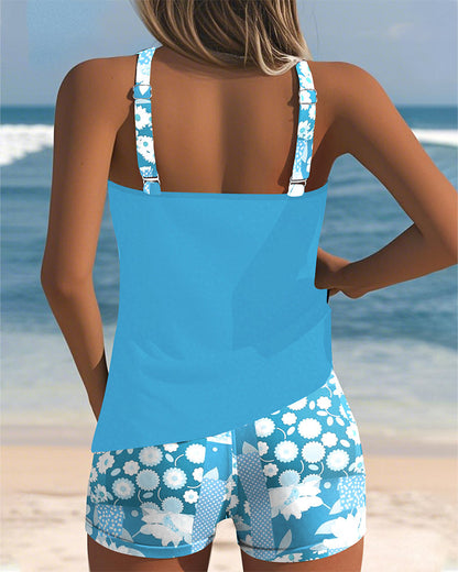 Women's Two-Piece Floral Swimsuit Comfortable Fit