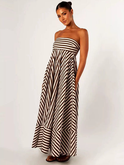 Women's Strapless Maxi Dress Elegant - VibreMode