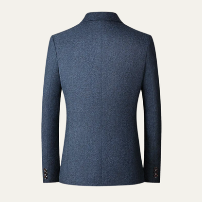 Men's Slim Fit Blazer Suit Turn Down Collar Business Navy