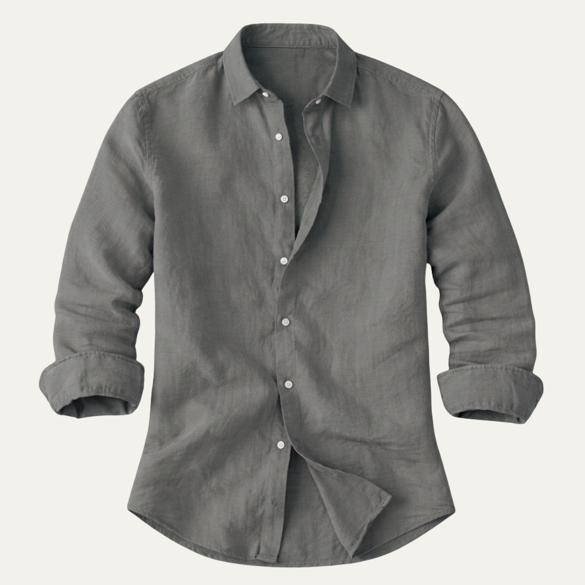 Men's Linen Beach Shirt Lightweight Beige