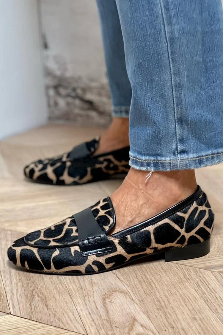 Women's Cow Print Loafers