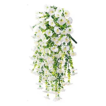 Artificial Morning Glory Flowers Hanging Decor UV Resistant