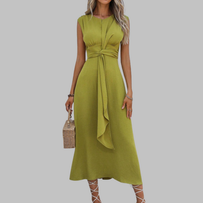 Women's Midi Dress Waist Tie