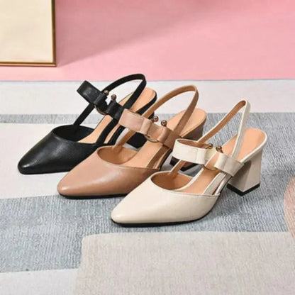 Women's Slingback Mary Jane Shoes Rounded Toe