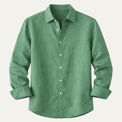 Men's Linen Beach Shirt Lightweight Beige - VibreMode