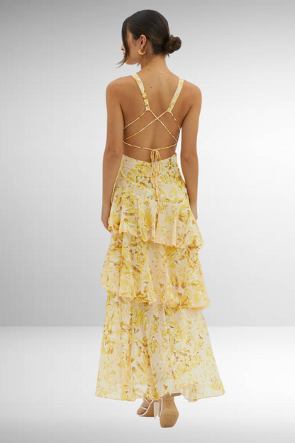 Beautiful Floral Layered Maxi Dress for Women