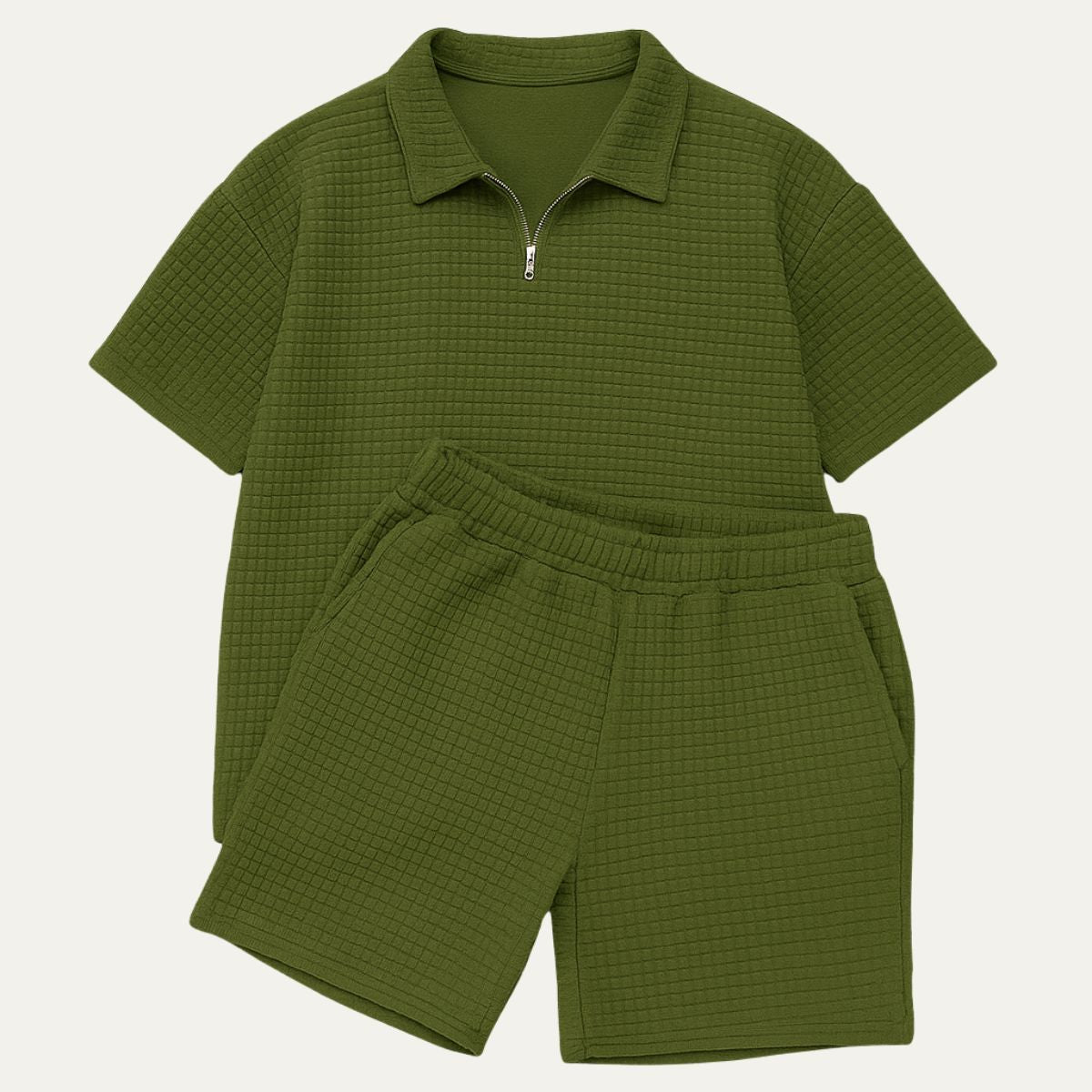 Men's Polo And Shorts Set Red