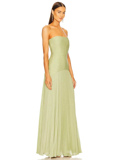 Elegant Strapless Floor Length Evening Dress for Women