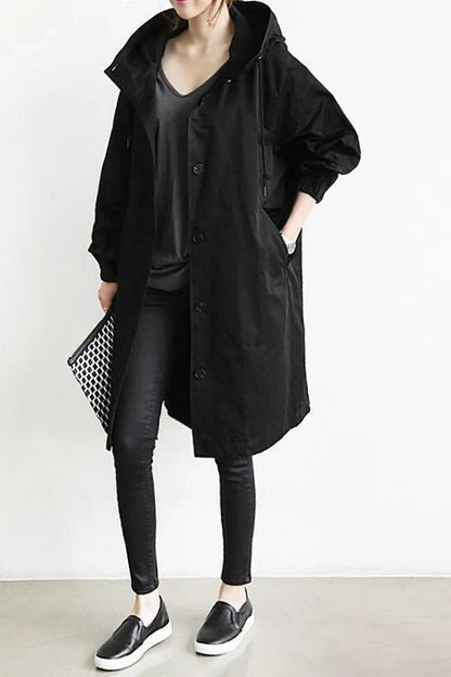 Women's Waterproof Raincoat Hooded Long Warm