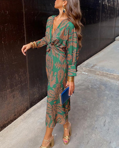 Elegant Ruffled Front Formal Dress