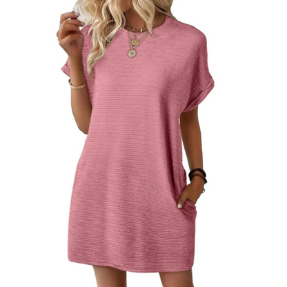Bright Women's Casual Short Sleeve Mini Dress