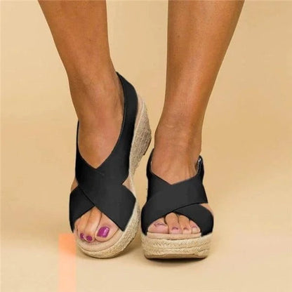 Women's Espadrille Wedge Sandals Cross Strap