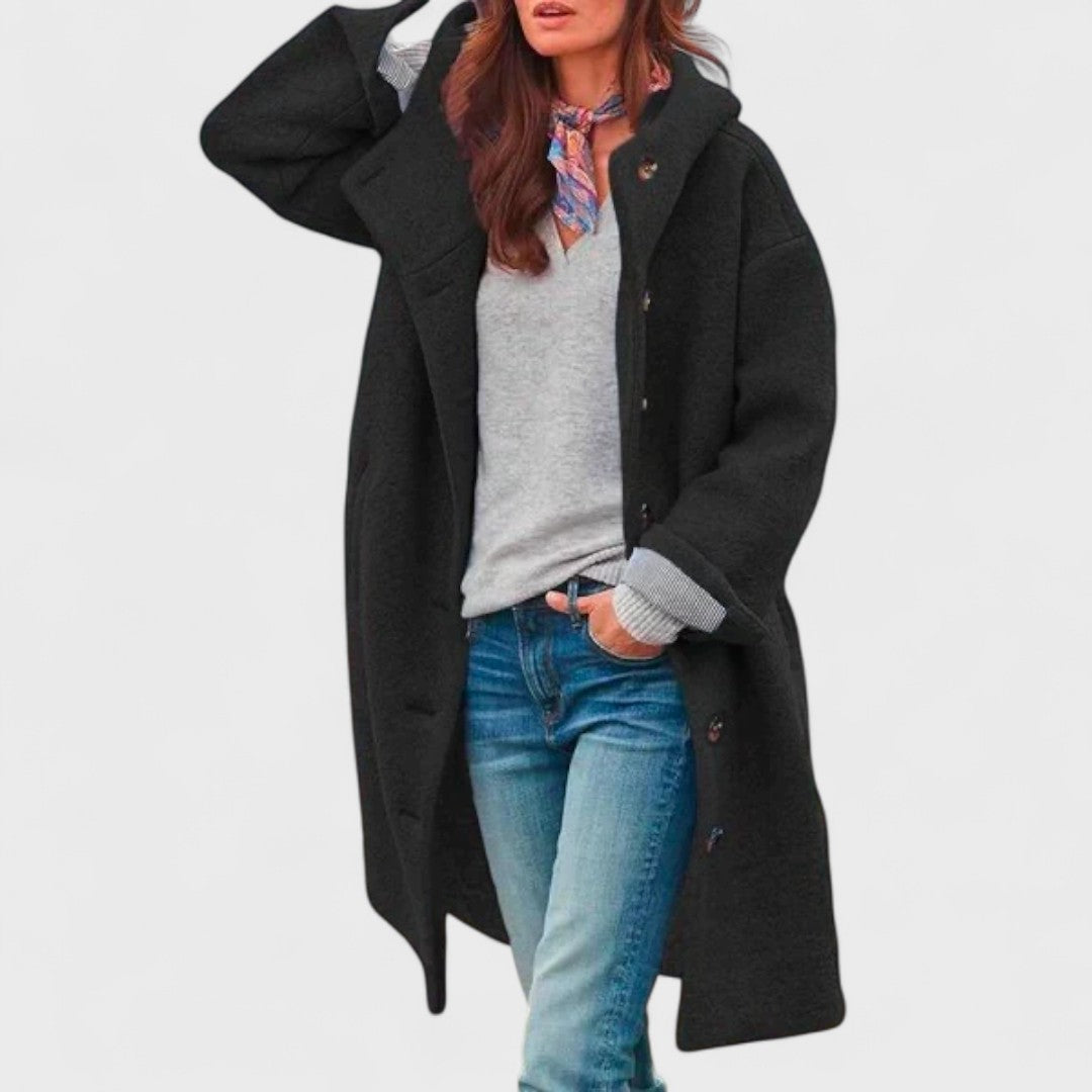 Women's Long Sleeve Coat Button Front