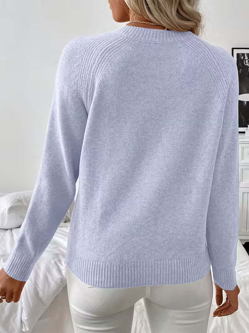 Women's Sweater With Shoulder Button Detail