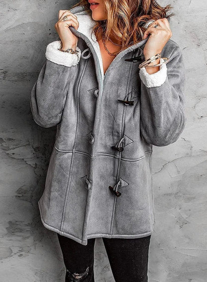 Women's Fleece Hooded Jacket Winter Warm