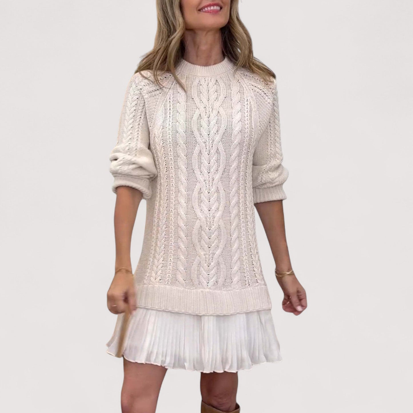 Women's Mini Dress Pleated Hem