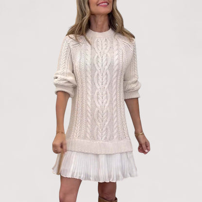 Women's Mini Dress Pleated Hem
