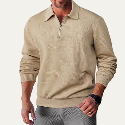 Men's Quarter Zip Polo Sweater Casual Elgin