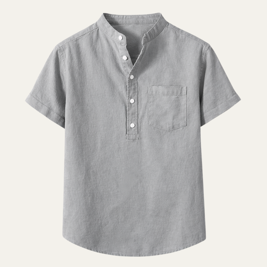 Men's Soft Summer Shirt Cotton Chest Pocket - VibreMode