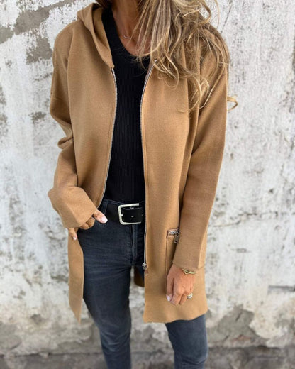 Women's Long Zip Front Cardigan