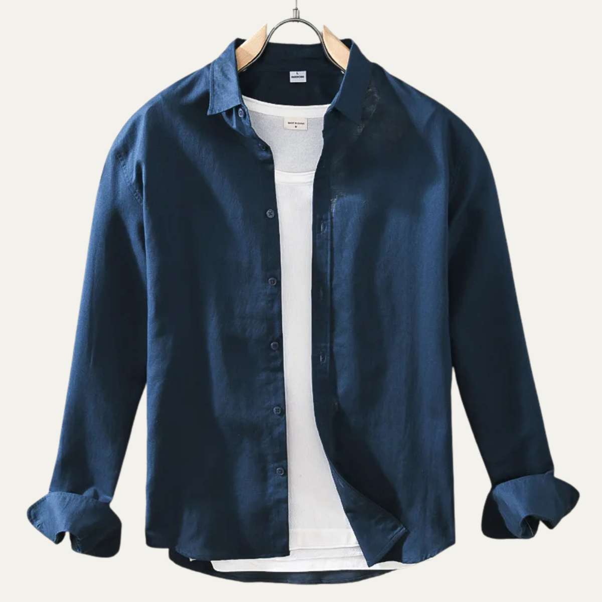 Men's Linen Cotton Button Up Shirt