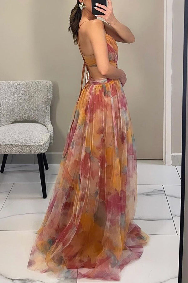 Women's Maxi Dress Fitted V-Neckline