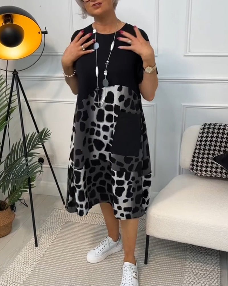 Comfortable Floral Midi Dress with Pockets